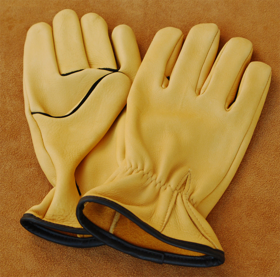 Deerskin Work Gloves - Lightweight, Chore Gloves II - Saddle