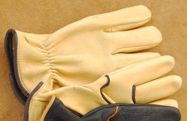 Deerskin Work Gloves - Lightweight, Chore Gloves II - Saddle